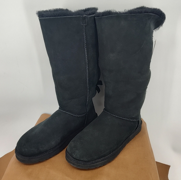 UGG Tall Black Boots Womans Size 11 - Picture 2 of 7
